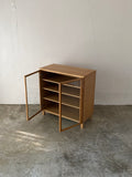 muji oak display cabinet