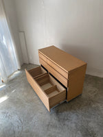 muji oak 3 tier wide chest drawer