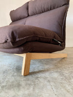 muji 2 seater high back reclining chair (brown)