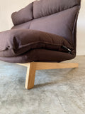 muji 2 seater high back reclining chair (brown)