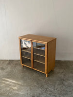 muji oak display cabinet