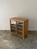 muji oak display cabinet