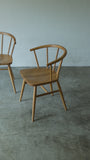Muji Oak Rounded Leg Chair with Arms Set of 2