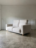 Muji 2.5 Seater High Back Feather Pocket Coil Sofa (white)