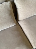 muji 2.5 seater feather pocket coil sofa with removable headrest