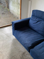 Muji 2.5 Seater High Back Feather Pocket Coil Sofa (Denim)