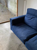 Muji 2.5 Seater High Back Feather Pocket Coil Sofa (Denim)