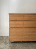 muji oak 3 tier wide chest drawer