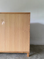 muji oak display cabinet