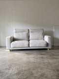 Muji 2.5 Seater High Back Feather Pocket Coil Sofa (white)