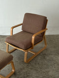 Muji Oak Living Dining Chair Set w/ Ottoman