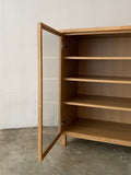 muji oak display cabinet