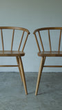 Muji Oak Rounded Leg Chair with Arms Set of 2