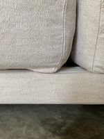 muji 2.5 seater high back feather pocket coil sofa (white)