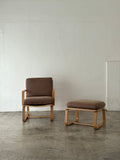 Muji Oak Living Dining Chair Set w/ Ottoman