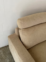 muji 2.5 seater feather pocket coil sofa with removable headrest