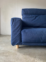 Muji 2.5 Seater High Back Feather Pocket Coil Sofa (Denim)