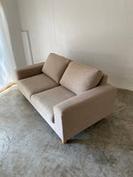 muji two seater feather pocket coil sofa