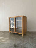 muji oak display cabinet