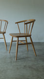 Muji Oak Rounded Leg Chair with Arms Set of 2