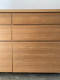 muji oak 3 tier wide chest drawer