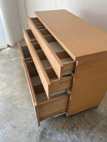 muji oak 3 tier wide chest drawer