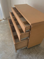 muji oak 3 tier wide chest drawer