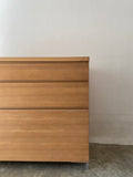 muji oak 3 tier wide chest drawer