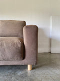muji 2-seater feather pocket coil sofa (brown)