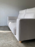 Muji 2.5 Seater High Back Feather Pocket Coil Sofa (white)