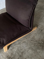 muji single high back reclining sofa with ottoman (dark brown)