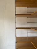 muji wide oak stainless corner shelf set