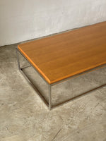 Oak and Chrome Coffee Table