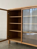 muji oak display cabinet