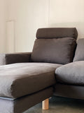 muji l-type feather pocket coil sofa (charcoal)