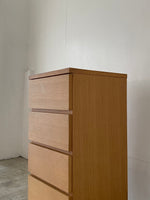 muji oak 4 layer chest drawer (slim)