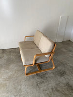 muji oak living dining chairs