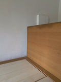 muji oak single storage bed