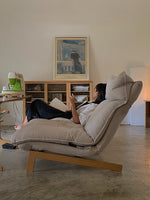 muji 2 seater high back reclining sofa w/ ottoman