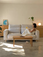 Muji 2.5 Seater High Back Feather Pocket Coil Sofa (Beige)