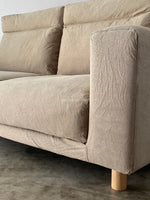Muji 2.5 Seater High Back Feather Pocket Coil Sofa (Beige)