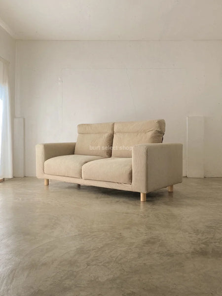 Muji 2.5 Seater High Back Feather Pocket Coil Sofa (Beige)