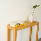 oak slim console table
